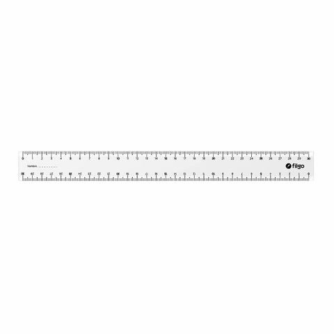 REGLA 30CM RIGIDA CRISTAL GEOX X UNIDAD FILGO