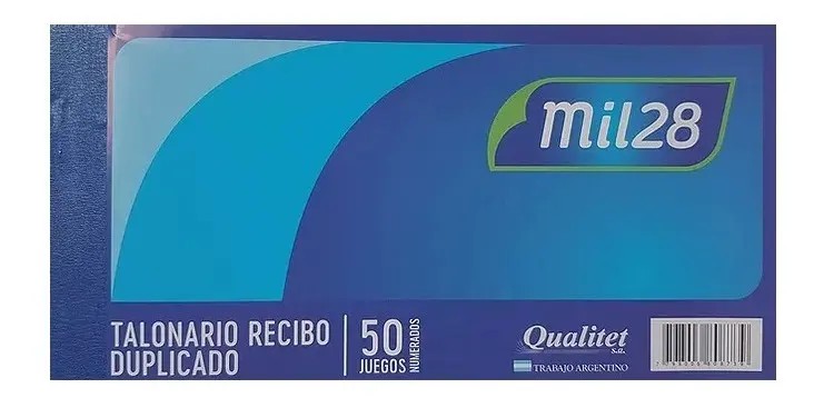TALONARIO RECIBO DUPLICADO 10X20CM 50J MIL28 -