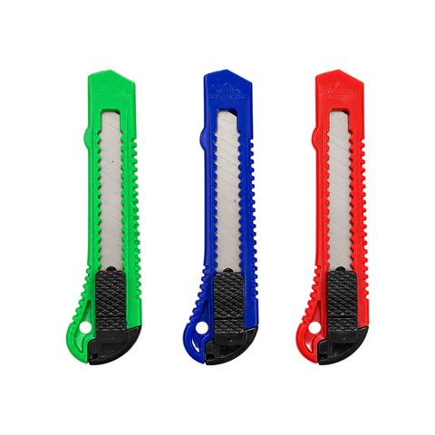 TRINCHETA 18MM PLASTICA C/GUIA 15CM BOLSA X1 -