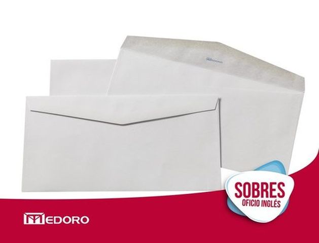SOBRE OFICIO INGLES OBRA S/FONDO 75GR 120X235MM MEDORO