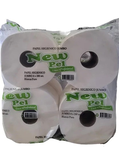 HIGIENICO NEW PEL 200MTS CONO CHICO BLANCO X 8 UN