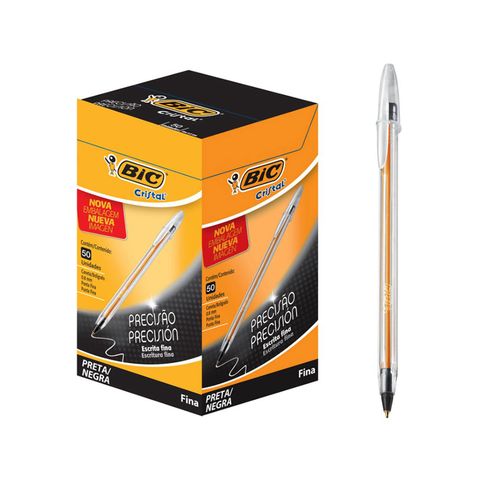 [100001001002] BOLIGRAFO CRISTAL TRAZO FINO 0.8MM BLK NEGRO