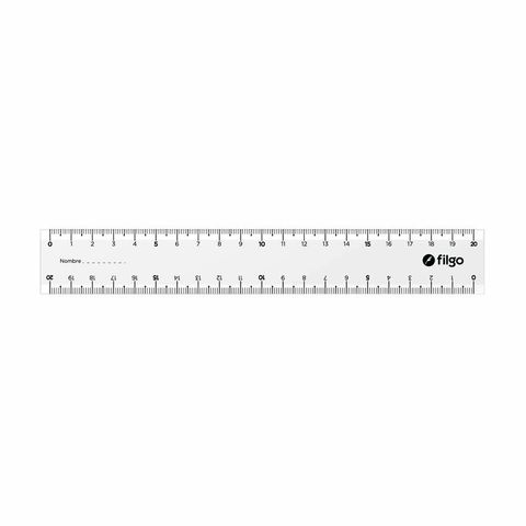 [100001005001] REGLA 20CM RIGIDA CRISTAL GEOX X UNIDAD FILGO