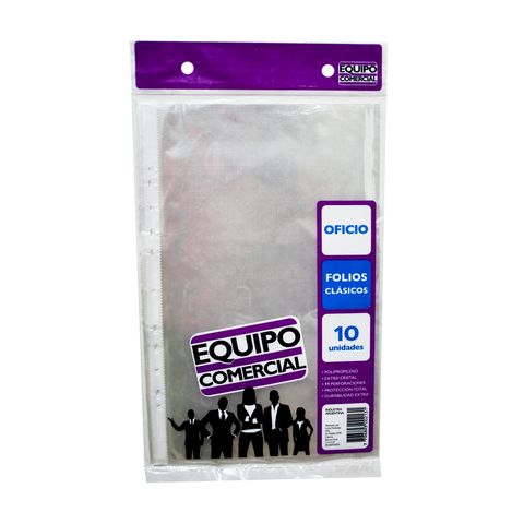 [100001002010] FOLIO OFICIO POLIPROPILENO COMERCIAL X10 UNID/