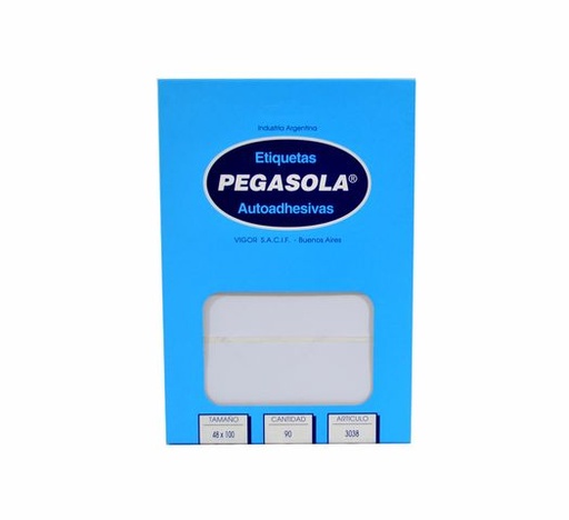 [100001003023] ETIQUETA BLANCA 48X100MM CJ 3 X30H PEGASOLA