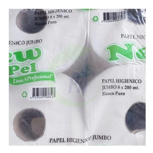 [100002001019] PAPEL HIGIENICO JUMBO 8X200 MT BLANCO PURO